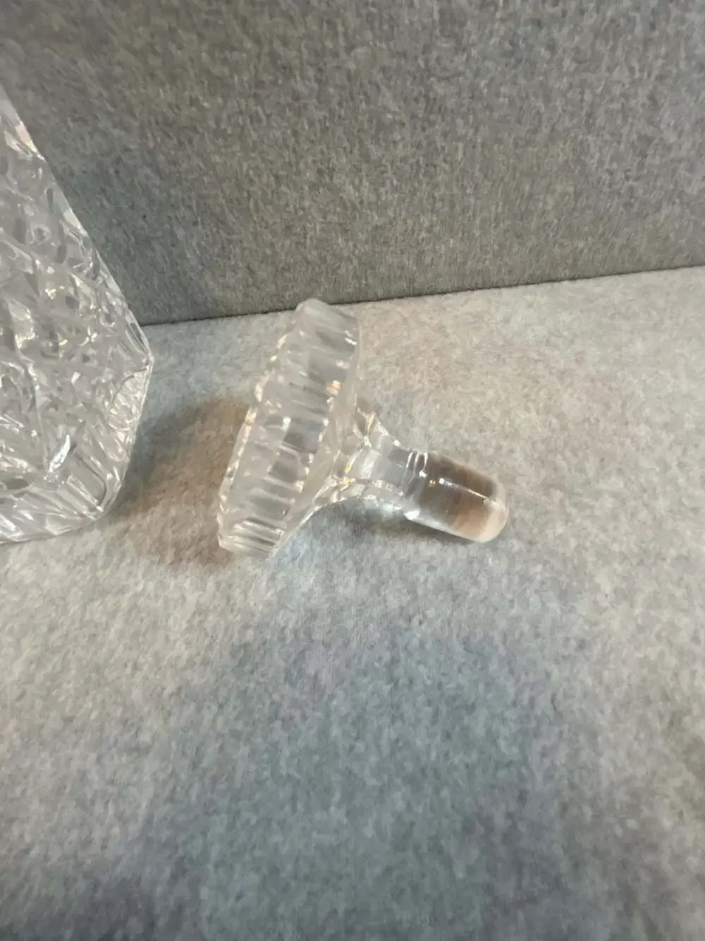 Vintage Heavy Cut Crystal Square Whiskey Decanter with Stopper